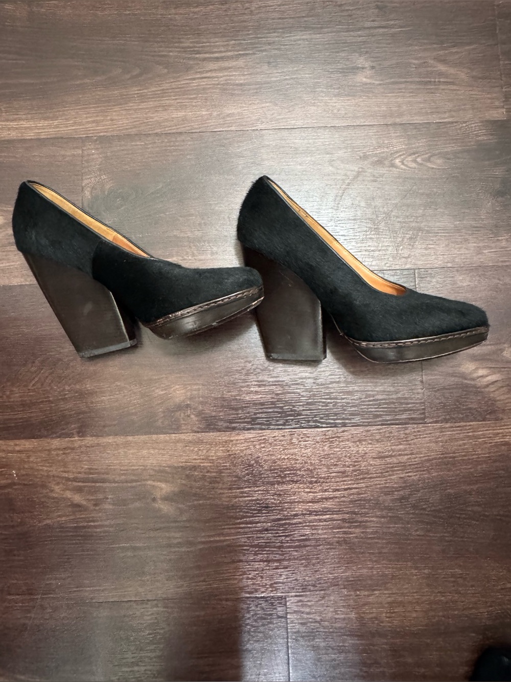 Dries Van Noten Chunky Calf Hair Wedge